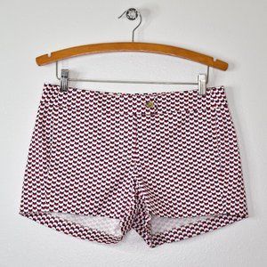 J Crew Factory Womens Stretch City Fit 3" Chino Shorts Size 4 Red White Navy